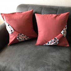 Throw Pillow Cover Divine Red- Big Bow dots