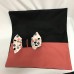 Throw Pillow Cover Black and Divine Red-Bow