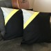 Throw Pillow Cover Black, Yellow and dots