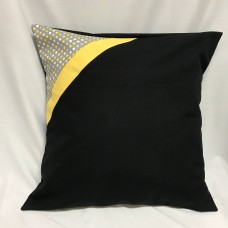 Throw Pillow Cover Black, Yellow and dots