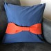 Throw Pillow Metallic Blue-Orange Bow Throw Pillow Metallic Blue-Orange Bow