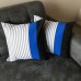 Throw Pillow Cover Royal Blue-Black-Stripes Throw Pillow Cover Royal Blue-Black-Stripes