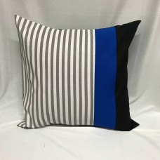 Throw Pillow Cover Royal Blue-Black-Stripes