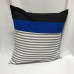 Throw Pillow Cover Royal Blue-Black-Stripes Throw Pillow Cover Royal Blue-Black-Stripes