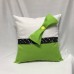 Throw Pillow Cover Lime Green White-Black-Musical Notes