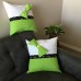 Throw Pillow Cover Lime Green White-Black-Musical Notes