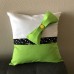 Throw Pillow Cover Lime Green White-Black-Musical Notes