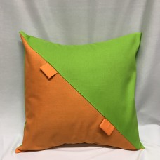 Throw Pillow Cover Lime Green-Orange Bows