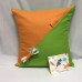 Throw Pillow Cover Lime Green-Orange Bows Throw Pillow Cover Lime Green-Orange Bows
