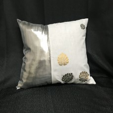 Throw Pillow Cover White-Gold-Silver