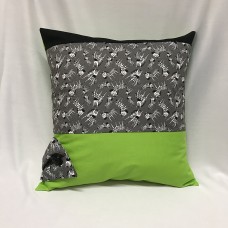 Throw Pillow Cover Lime Green-Black-Zebras