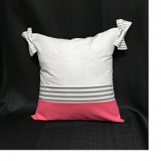 Throw Pillow Cover Pink-White-Stripes